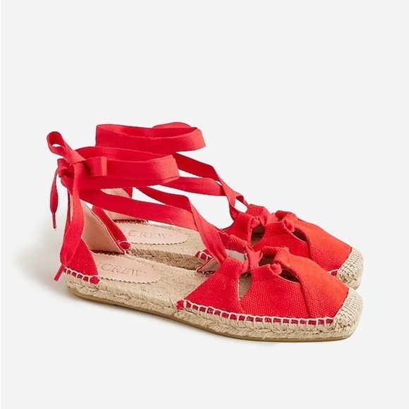 J Crew Made-in-Spain cutout lace-up espadrilles CA016 - Picture 1 of 3
